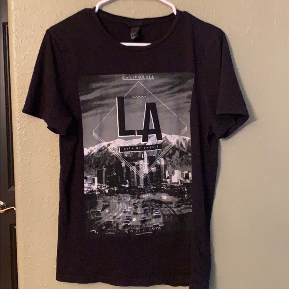 LA CITY OF ANGELS BLACK GRAPHIC TEE